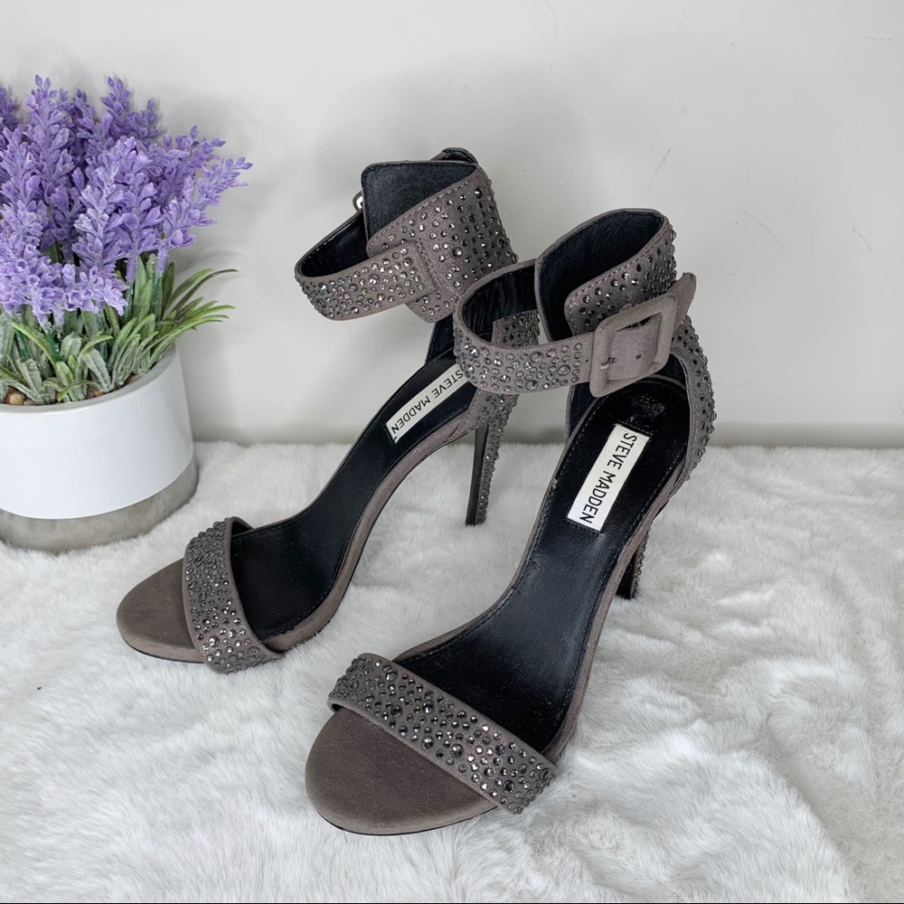 Steve Madden Maryland Gray Stiletto Sandal Heels 9